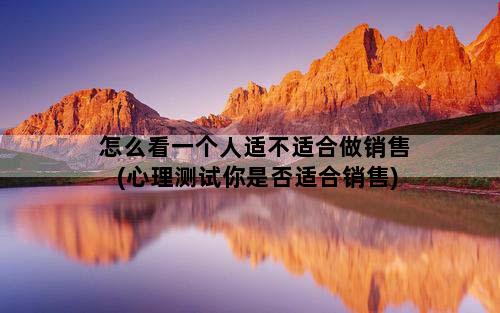 怎么看一个人适不适合做销售(心理测试你是否适合销售)