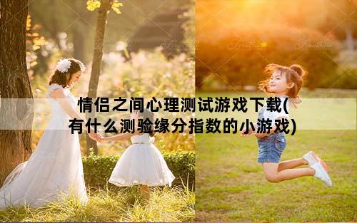 情侣之间心理测试游戏下载(有什么测验缘分指数的小游戏)