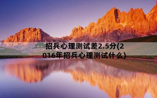 招兵心理测试差2.5分(2016年招兵心理测试什么)